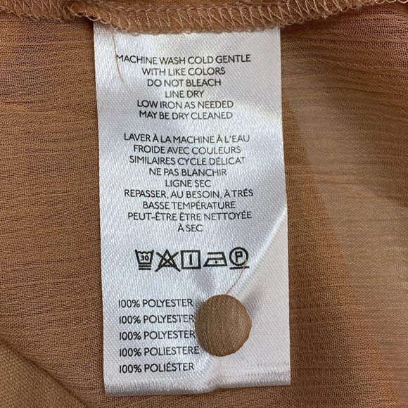 Anthropologie Women’s High-Neck Sheer Long-Sleeve Blouse – Rose Pink – Size XL - Picture 6 of 13